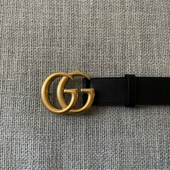 authentic gucci double G leather belt